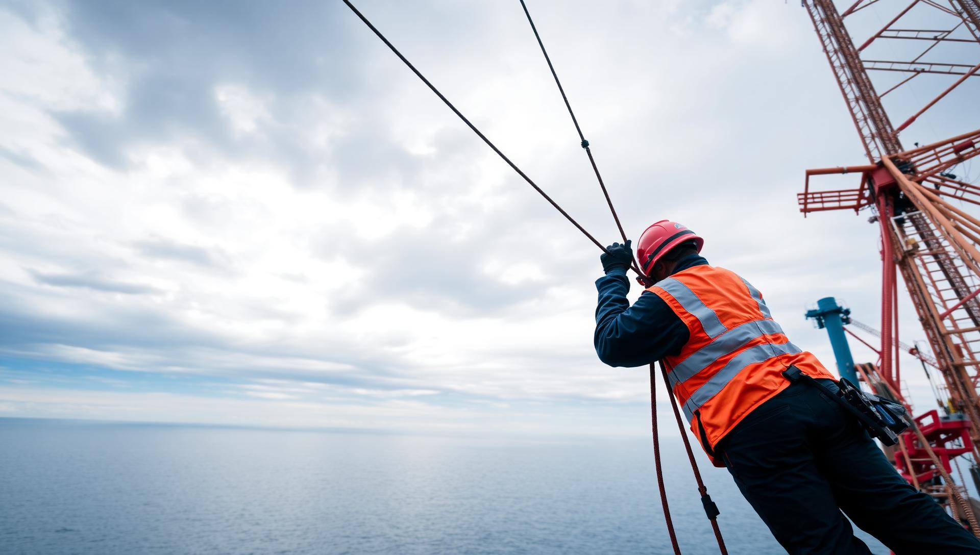 Industriklatrer på offshore-plattform
